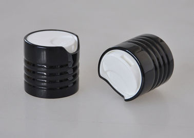 24 मिमी डिस्क टॉप कैप, ब्लैक प्लास्टिक बोतल कैप्स बाहरी एल्यूमीनियम कवर
